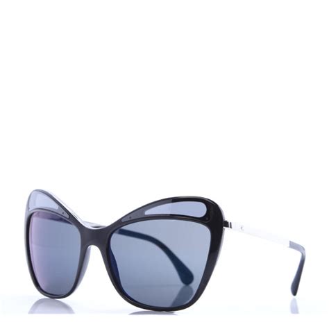 CHANEL Acetate Butterfly Sunglasses 5377 Black Blue